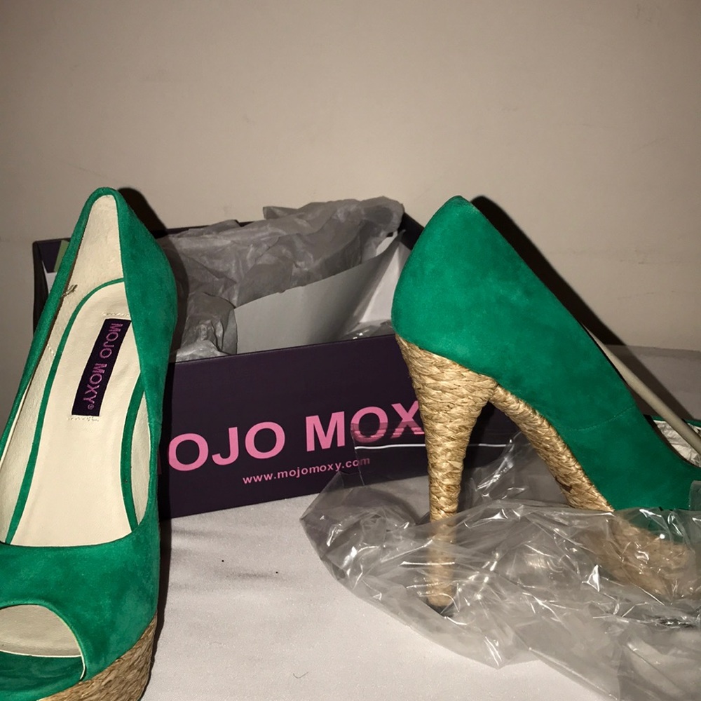 Emerald Green Swede Mojo Moxy Heels